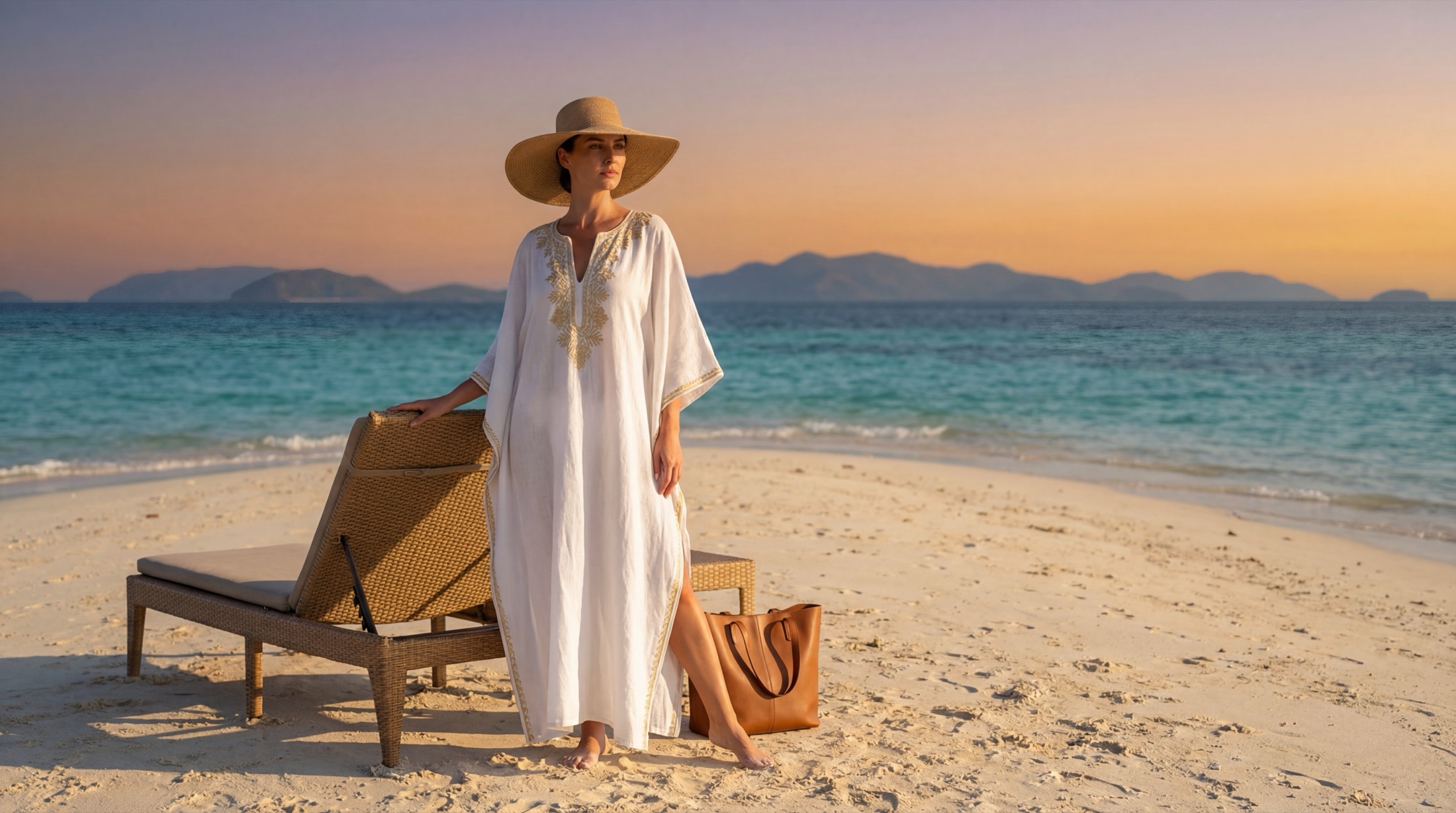 AI generated fashion photography — resort kaftan editorial by Aarla Nextech