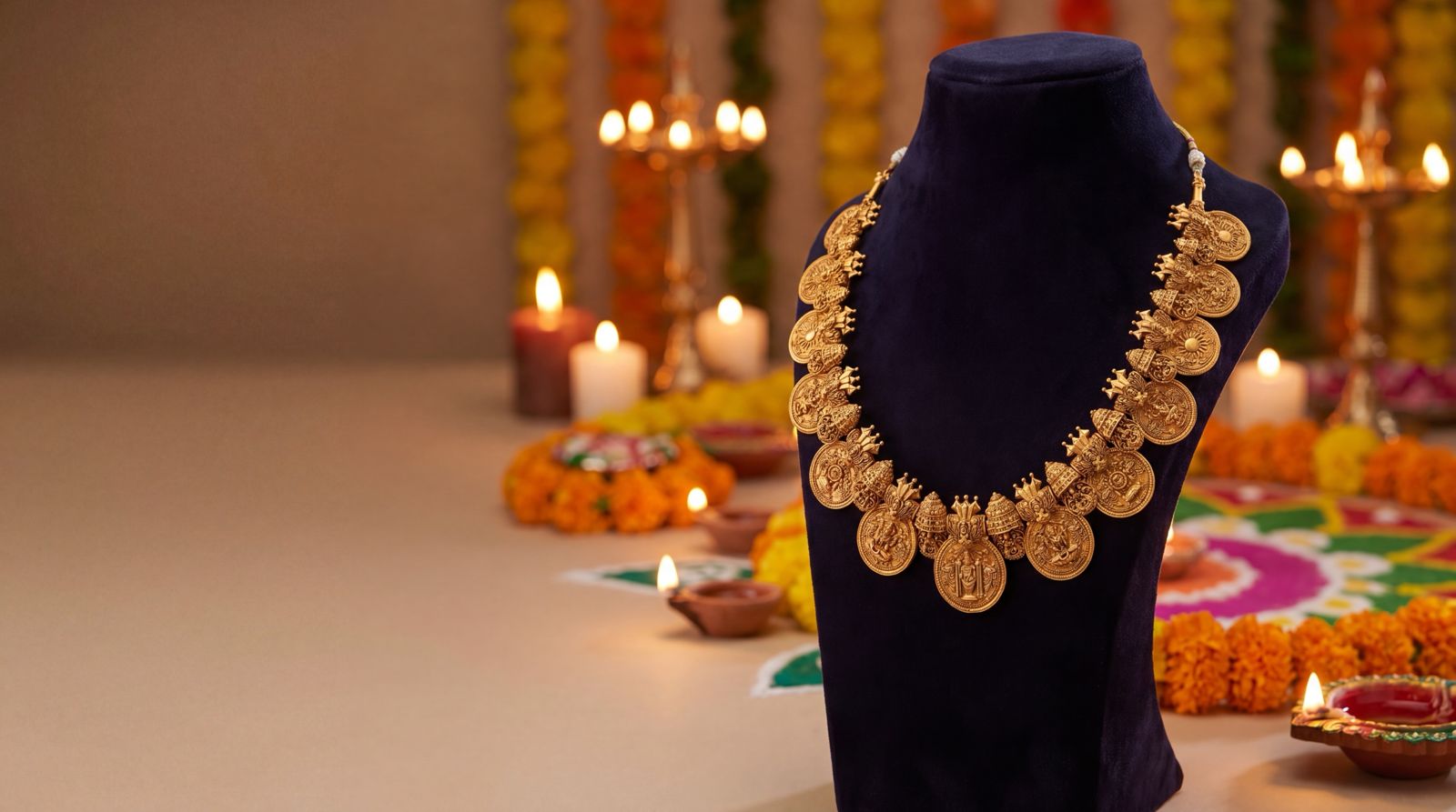 AI jewellery photography India — 22k gold band minimal studio shot